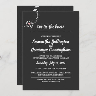 Nós amarramos o convite do casamento do nó