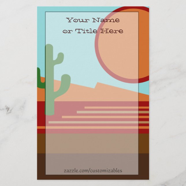 Nos artigos de papelaria do deserto (Frente)