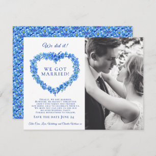 Nós casamos com o azul esqueça-me, não festa de ca