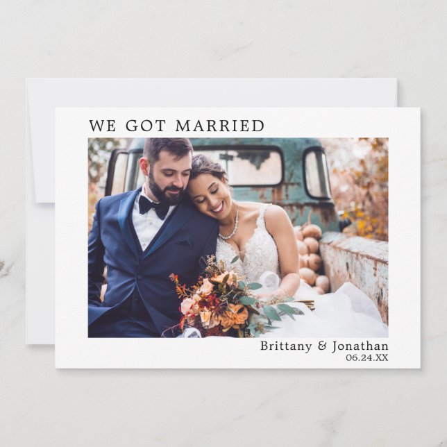 Nos Casamos Com Um Cartão Simples Moderno E Minima (Frente)