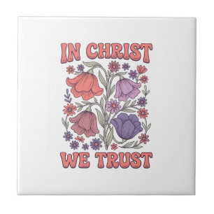 Nós Confiamos em Cristo Desenho Floral Cristão Vet