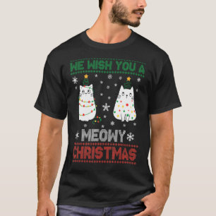 Nós Desejamos Um Feliz Natal de Gato Meowy Suéter