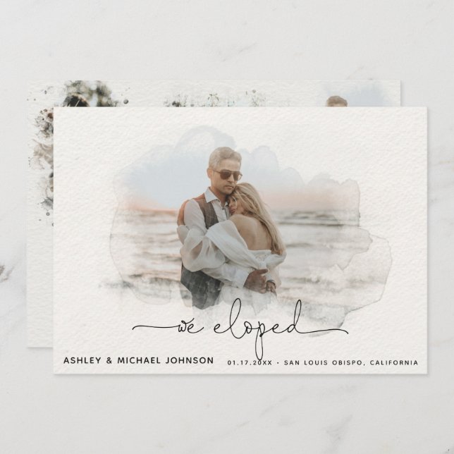 Nós Elografamos Anúncio de Casamento Fotográfico 4 (Frente/Verso)