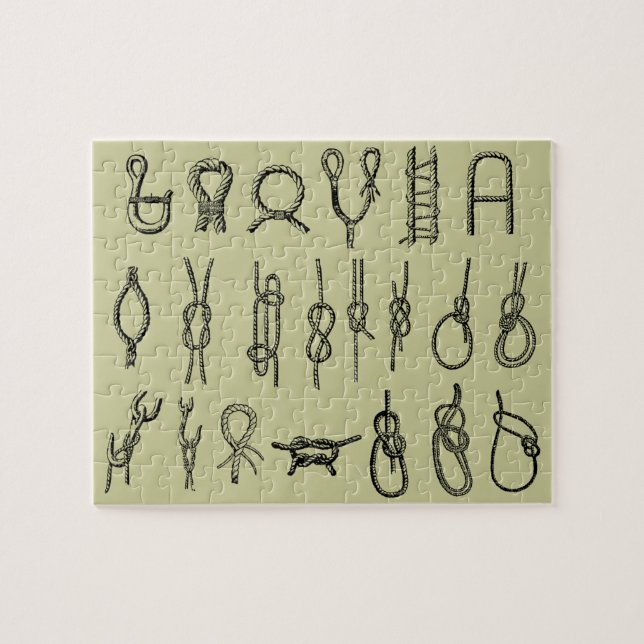 Nós, engatar, seguro, gravatas, quebra-cabeça (Horizontal)