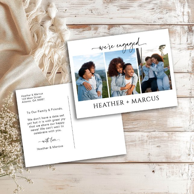 Nós Estamos Engajados 3 Foto Script Cartão Postal (Criador carregado)