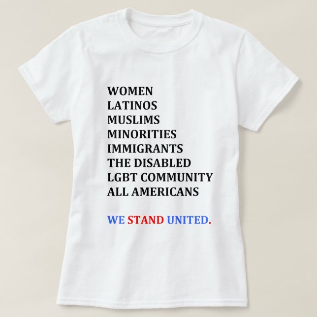 Nós estamos unidos. (A camisa das mulheres) (Frente do Design)