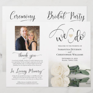 Nós Fazemos! Elegante White Rose DIY Fold Weding P