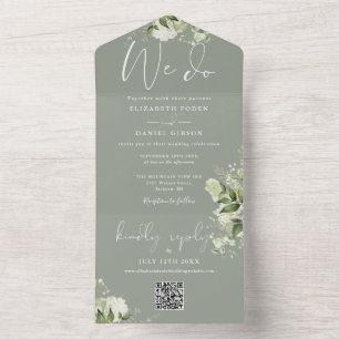 Nós Fazemos Greenery Código QR Monograma Casamento