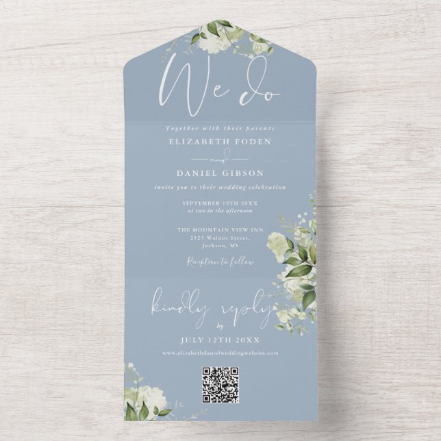 Nós Fazemos Greenery Código QR Monograma Casamento (Interno)