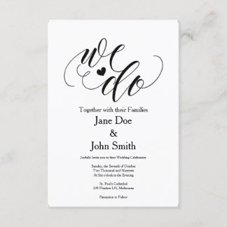 Nós fazemos o convite básico do casamento