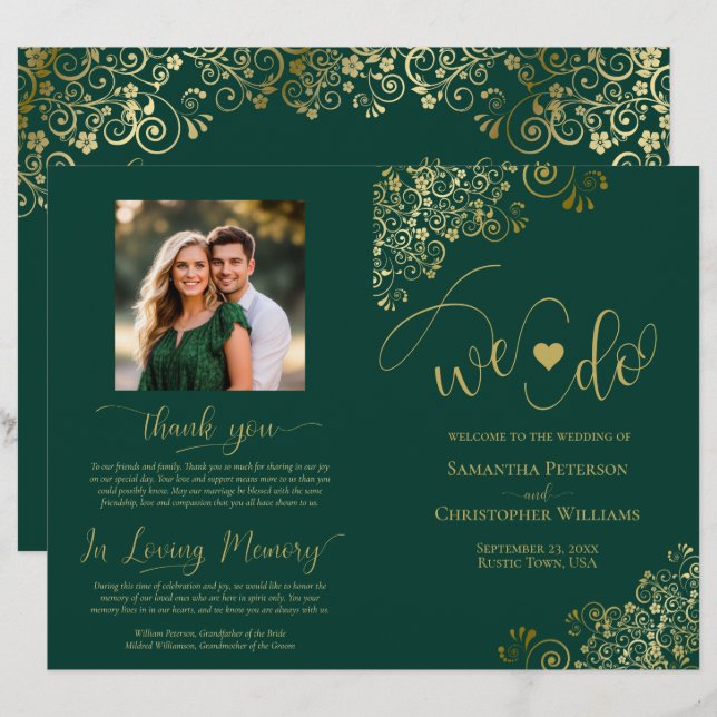 Nós Fazemos! Programa de Casamento DIY Dobra Esmer (Frente/Verso)