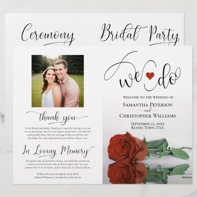 Nós Fazemos! Programa de Casamento Moderno Rosa La (Frente/Verso)