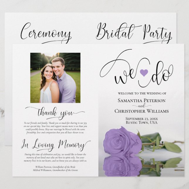 Nós Fazemos! Programa de Casamento Moderno Rosa La (Frente/Verso)