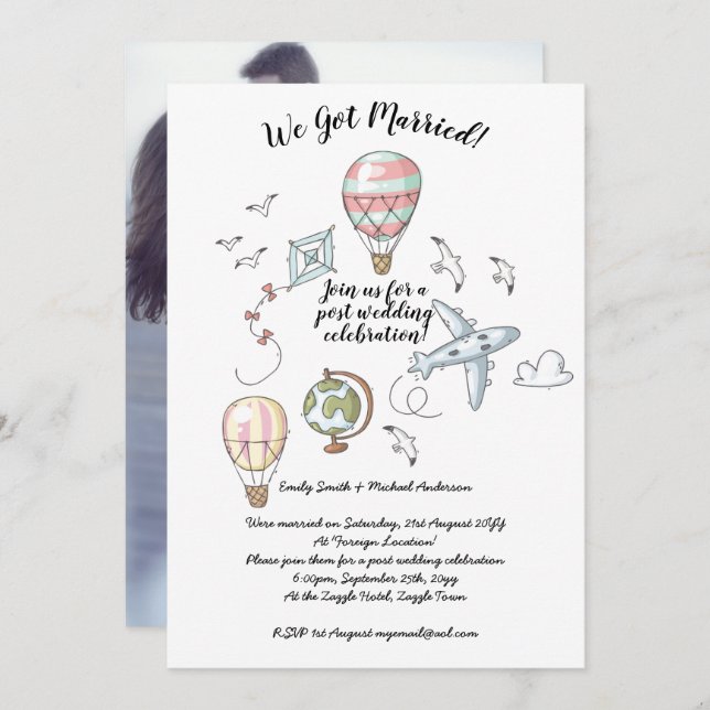 Nós Ficamos Casados - Convites de Recepção de Casa (Frente/Verso)