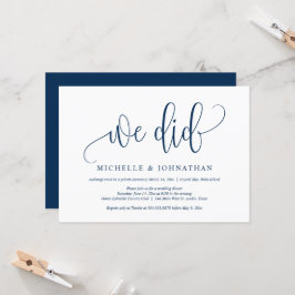Nós fizemos, Convite de Celebração de Casamento In