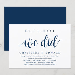Nós fizemos, Convite de Elopamento Pós-Casamento M