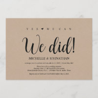 Nós fizemos, Convites de Recepção de Casamento às