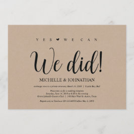 Nós fizemos, Convites de Recepção de Casamento Fur