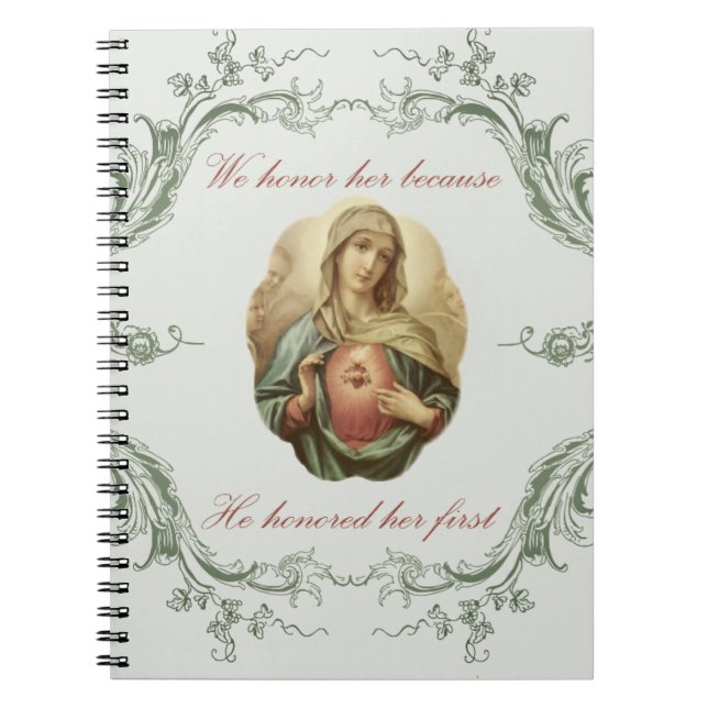 Nós honramos seu caderno imaculado de Mary (Frente)