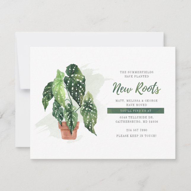 Nós movemos novas raízes plantadas movendo anúncio (Frente)