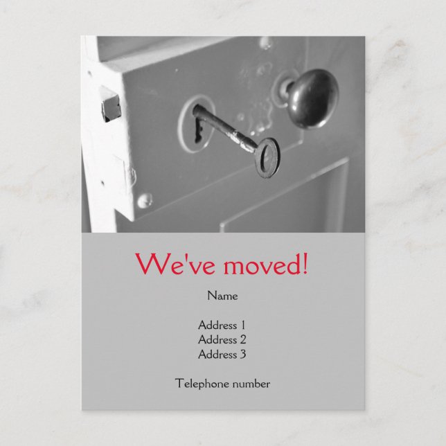 Nós movemos o cartão postal com uma porta e chave  (Frente)