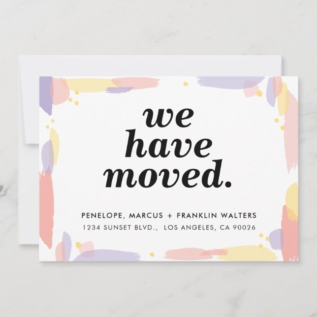 NÓS MOVEMOS o moderno cartão de endereço pintado (Frente)