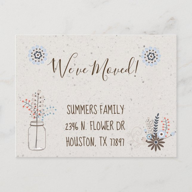 Nós Mudamos Anúncio de Novo Endereço de Flores Mod (Frente)