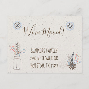 Nós Mudamos Anúncio de Novo Endereço Floral Modern