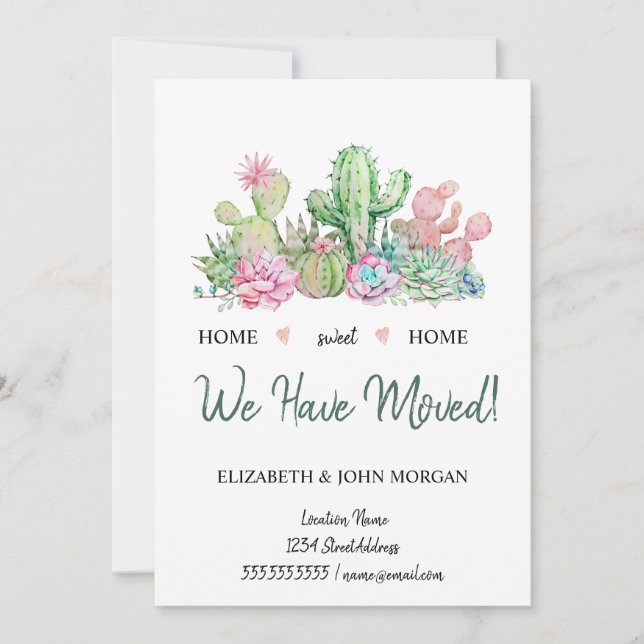 Nós Mudamos, Aquarela Flores De Cactus Suculentos (Frente)