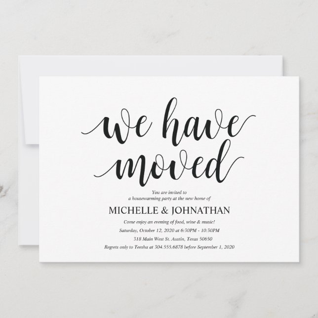 Nós mudamos, cartões de convite de festas de lar (Frente)