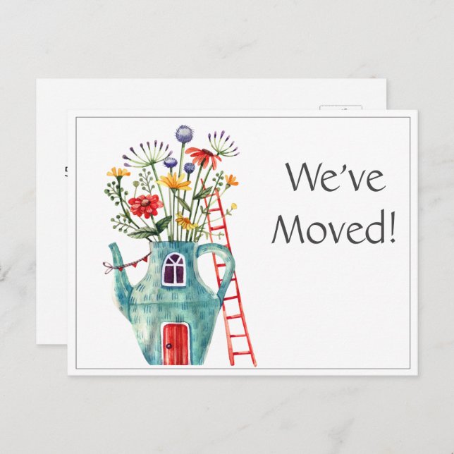 Nós mudamos o anúncio, cartão postal da Casa Fairy (Frente/Verso)