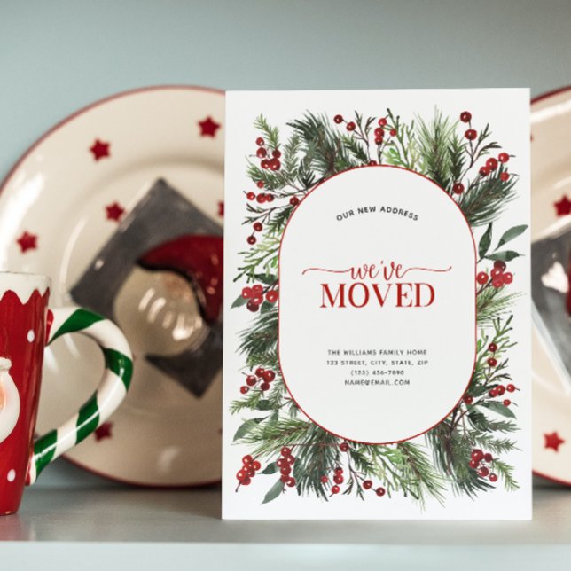 Nós mudamos o anúncio quente do inverno em movimen (Sending your family and friends a festive 'We've Moved!' Christmas card!
)