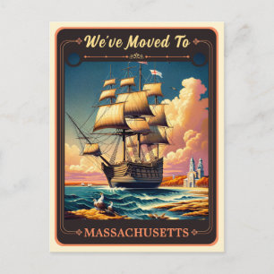 Nos mudamos para Massachusetts   Cartão postal Vin
