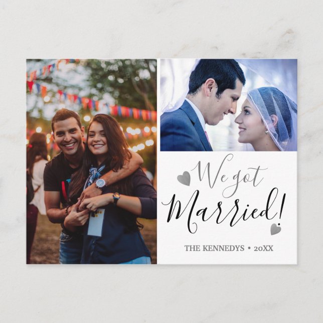 Nós nos Casamos 2 Anúncio de Casamento com Foto (Frente)