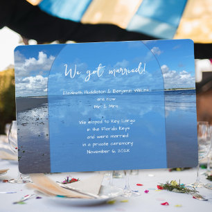 Nós nos Casamos Anúncio de Casamento no Mar e Céu