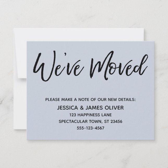 "Nós nos movemos" moderno Cartão Azul empoeirado d (Frente)