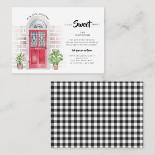Nós nos mudamos Anúncio de mudança Gingham Aquarel