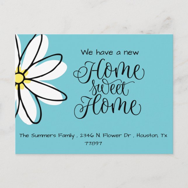 Nós nos mudamos Anúncio de novo endereço da Daisy  (Frente)