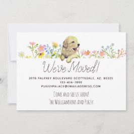 Nós nos mudamos! Anúncio de paginação do ouro Retr