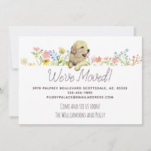 Nós nos mudamos! Anúncio de paginação do ouro Retr