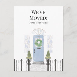 Nós nos mudamos Cartão postal da porta de aguarela