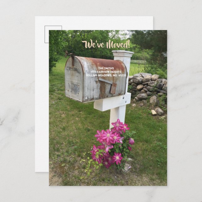 Nós nos mudamos Cartão postal de novo endereço (Frente/Verso)