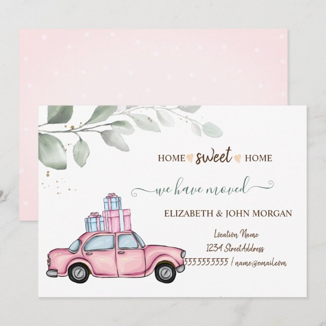 Nós nos mudamos,Presentes de carro rosa (Frente/Verso)