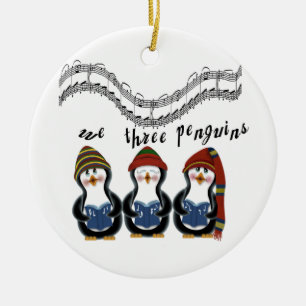 Nós Três Enfeites de natal Pinguins