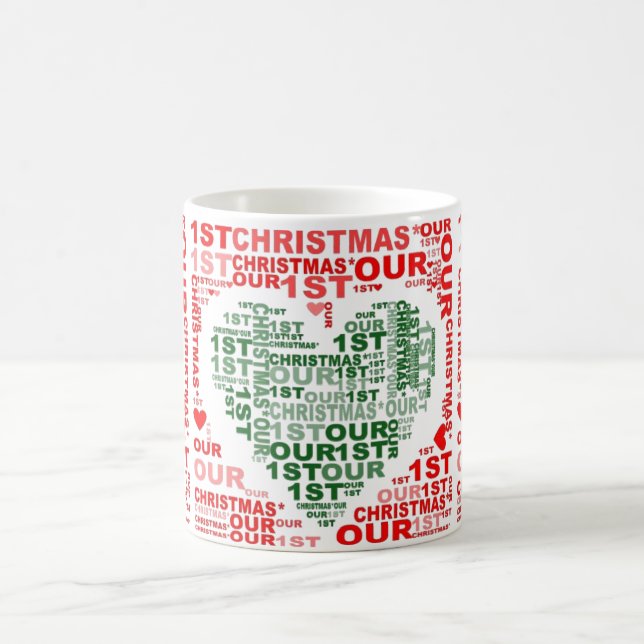 Nossa 1ª Caneca de Café Chá de Natal Vermelho Verd (Centro)