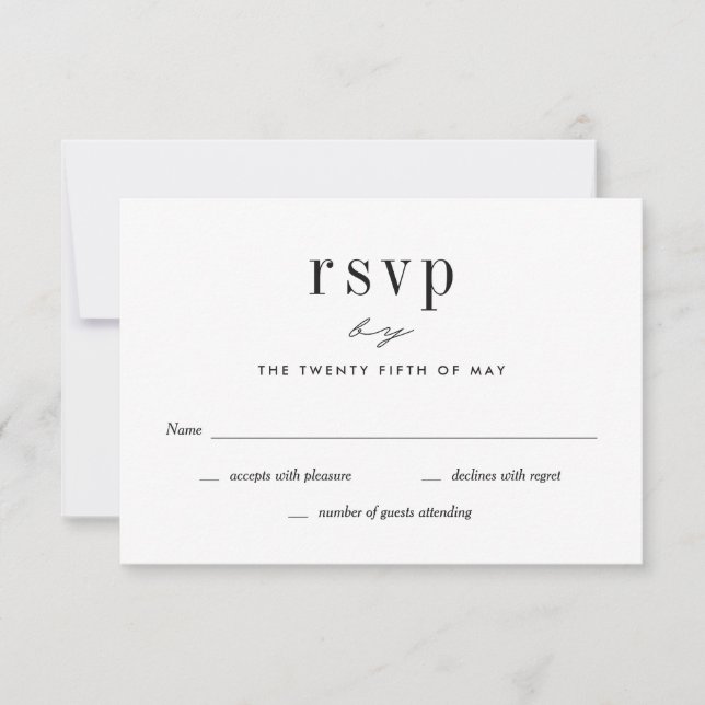 Nossa Cor Editável de Cartão RSVP de Casamento de  (Frente)