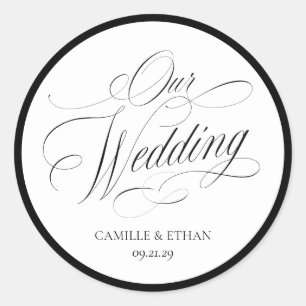 Nossa Etiqueta de Selagem de Envelope de Casamento