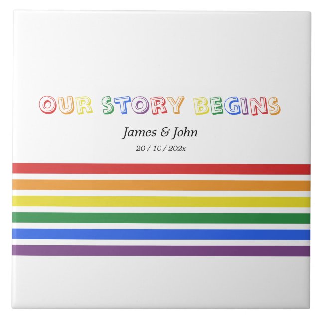 Nossa História Começa Arco-íris Bandeira LGBTQ Cas (Frente)