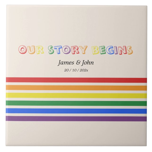 Nossa História Começa Arco-íris Bandeira LGBTQ Cas (Frente)