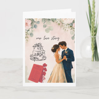 Nossa História de Amor Cartão de Casamento & Convi